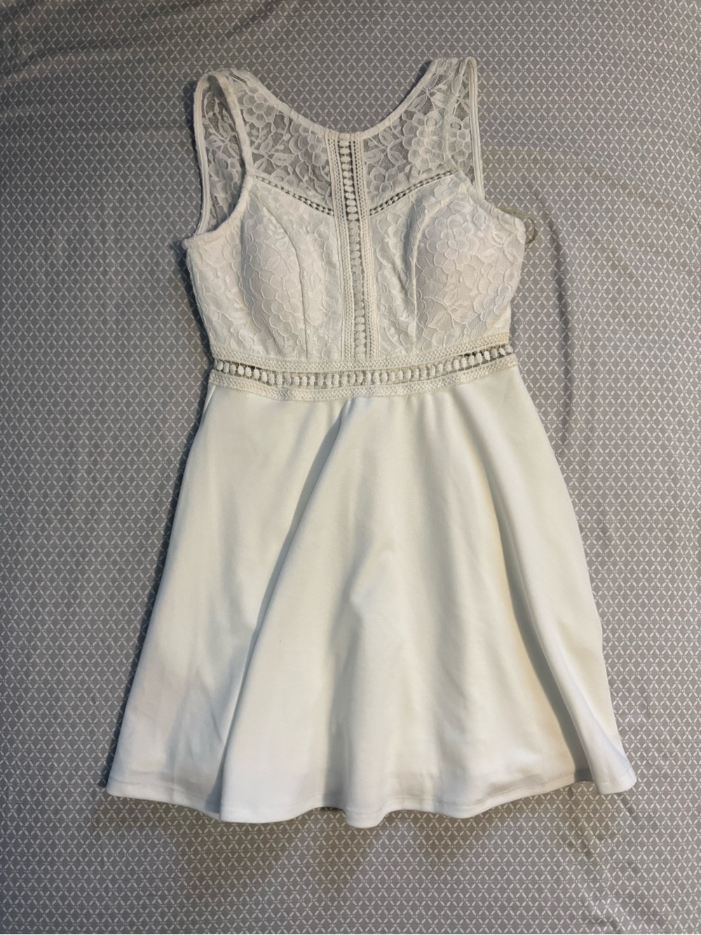 Xtraordinary White Lace Bodice Mini Dress